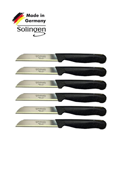 Solingen 6'lı Tırtıklı Ağız Büyük Simli Siyah Meyve Bıçağı 3001