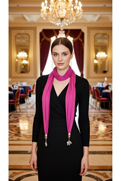 Gönülden Tasarım Eșarfă pentru femei cu design cu vârf de elefant violet