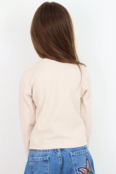 Breeze Μπεζ μακρυμάνικο μπλουζάκι για κορίτσια Ζώνη Αγόρι Basic 8-14 ετών