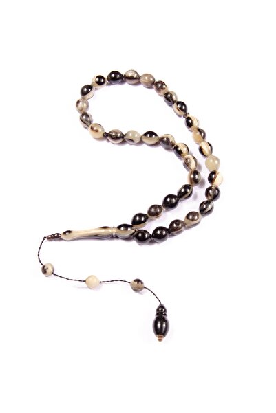 Burhan Sağlam Beyzi Kesim 11x9 mm Bufolo Boynuzu  Sistem Püsküllü Tesbih