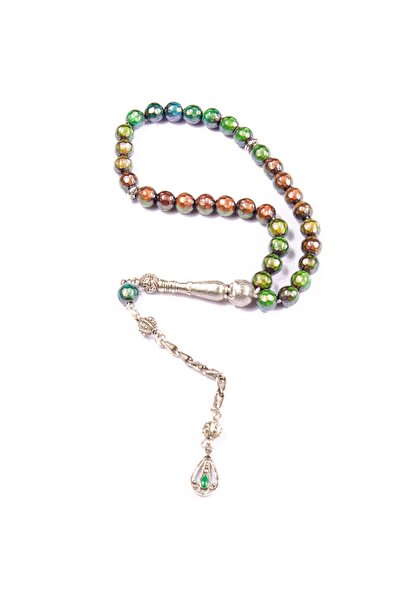 Burhan Sağlam Küre Kesim 8x8 mm His Taşı  Alpaka Püsküllü Tesbih