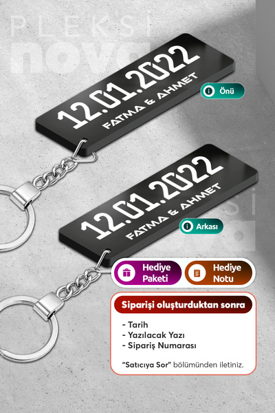 Personalized Date and Named Valentine Private Plexi Keychain - Double Sided