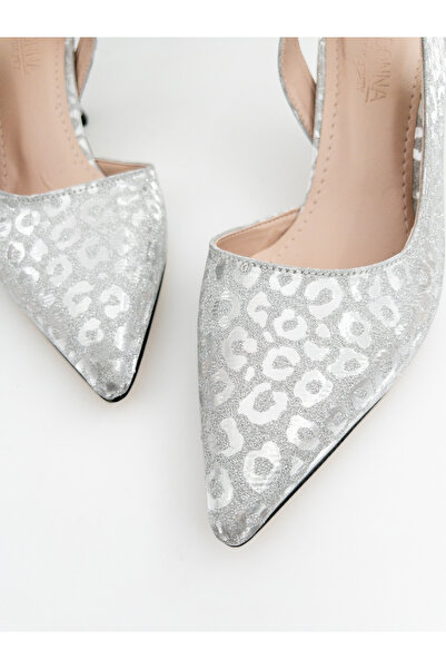 DC DONNA Women's Silvery 7cm Heeled Evening Dress Shoes