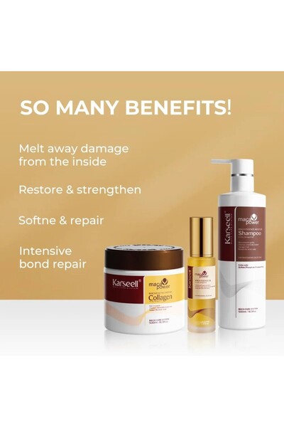 Karseell Collagen Premium Gift Set – Mask, Revitalizing Shampoo & Argan Oil