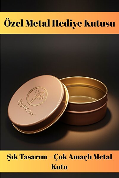 İyyaKee Metal Hediye Kutusu – Yuvarlak Dayanıklı Saklama Kutusu Takı ve Bilek...