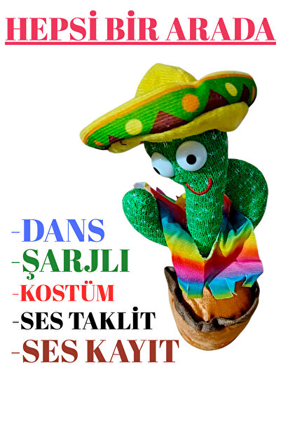 KAKTÜSS OYUNCAK KAKTÜS ŞARJLI , IŞIKLI , KONUŞAN , DANS EDEN , SES KAYIT YAPI...