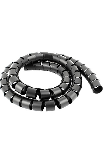 efiksbilisim جهاز تجميع وتنظيم الكابلات الحلزونية بطول 1.5 متر غير محدد باللون الأسود