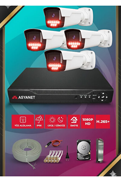 4 Kameralı Set 320gb Hdd Full Hd Gece Görüş Güvenlik Kamera Sistemi - Mobil Izleme