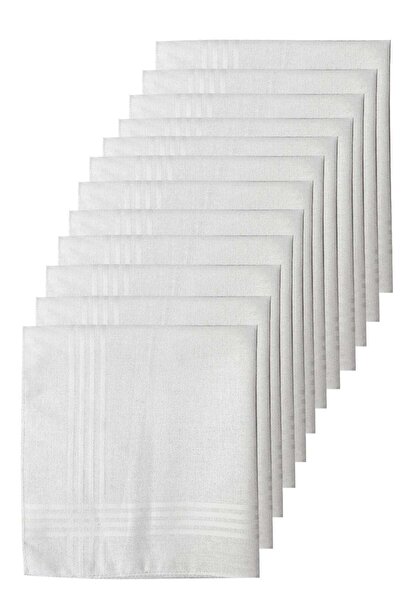 Melis Home Λευκό Μαντήλι, 12 Τεμάχια, 28x28 εκ. 100% Βαμβάκι