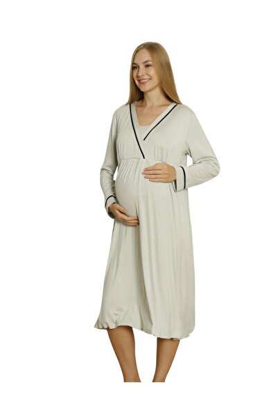 LİMİSSİ طقم بيجامة فيسكوز لوجوسا باللون الرمادي 100% قطن رمادي M