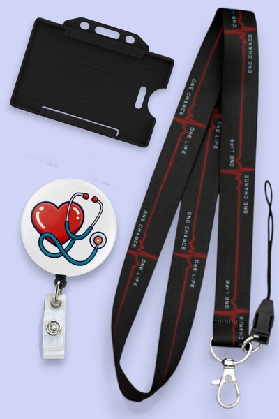 MİLLENEX Kırmızı Nabız Kalp Atışı Boyun Askı İpi 3 lü Set Boyun İpi Yoyo Yata...