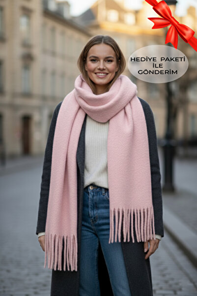 Bermody Pătură moale texturată roz Puffy pentru femei, șal 50 x 190 cm