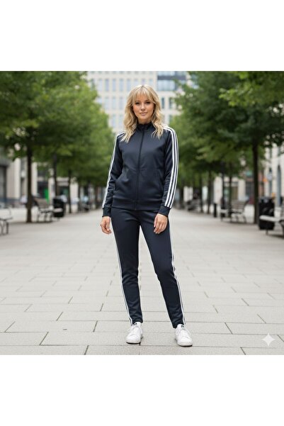 YusGos Women's Zippered Diving Scuba Fabric High Quality Bottom Top Sports Tracksuit Set Anthracite 2XL