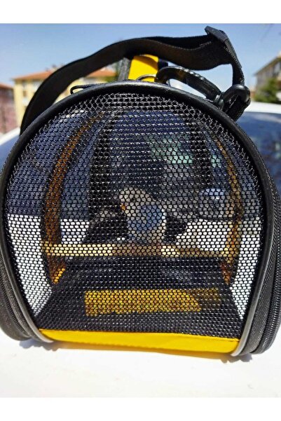 ENS PLASTİK Kuş Taşıma Çantası Suluklu Tünekli 32x22x20 Büyük Boy 1. Kalite,- Sarı