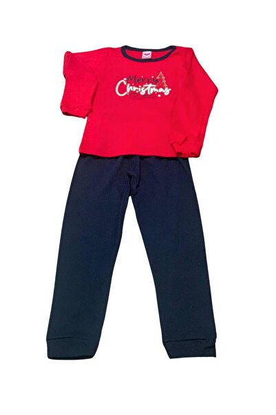 YusGos Merry Christmas Printed Cotton Boys' New Year Pajama Set Red 11-12 Years