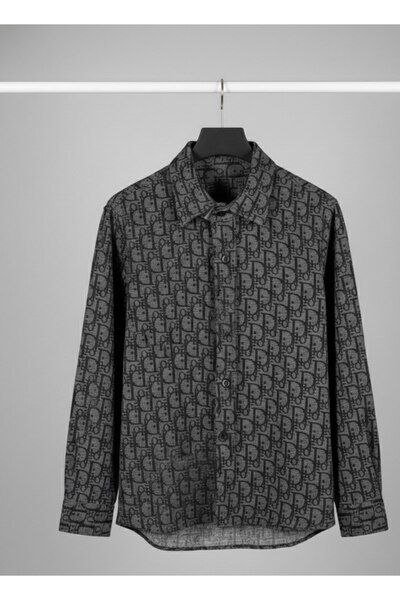 YusGos Men's Regular Fit Cotton High Quality Winter Lumberjack Shirt Gray m