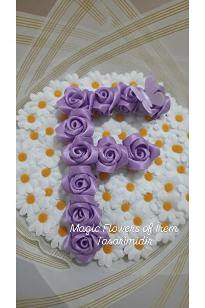 Magic Flowers of İrem (F Harfi) Kişiye Özel Harfli Solmayan Güllü Papatya Buk...