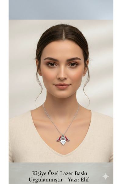 C&On Design Paslanmaz Çelik Kelebek – Gizli Kalp Detaylı Kişiye Özel Lazer Ya...