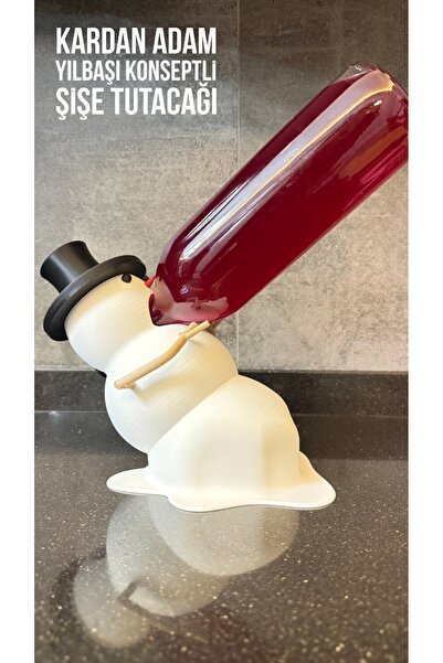 VER SİPARİŞİ SEVİLİYORSUN Kardan Adam Tasarımlı Şarap Şişesi Tutacağı – Yılba...