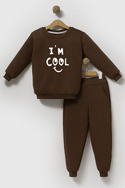 Naive Baby 3 İplik Ş Fleece-Lined Children's Tracksuit Set - Im Cool