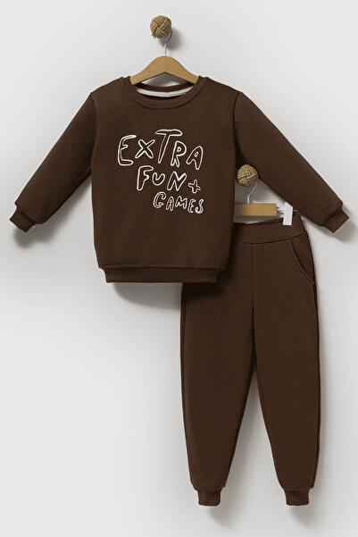 Naive Baby 3 İplik Ş Fleece-Lined Children's Tracksuit Set - Extra Fun Games
