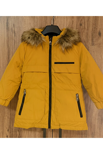 YusGos Girl's Waterproof and Windproof Fur Lined Detachable Hooded Coat (3-15 Years) Orange 3 Years