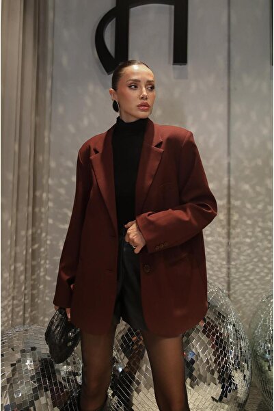 Havoş Μπουφάν Claret Red Oversize Blazer