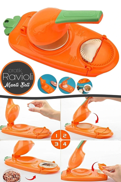 Tilbe Home Mantı Ravioli Kalıbı Hamur Presi Hamuriçi Hazırlama Aparatı 2+1 Pr...