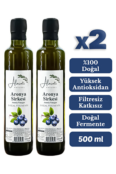 Alaçatı Aronya Sirkesi Yüksek Antioksidan Doğal Fermantasyon - Aronia Vinegar 500 ml x2 Adet