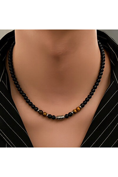 OEM Men's Moddy necklace with black/brown beads - modern masculine accessory