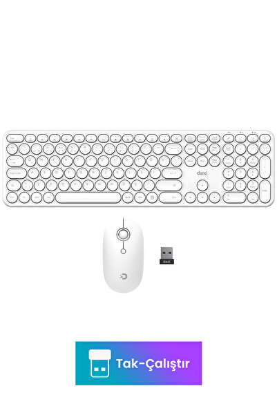 Daxi MK250 Elegance Combo Sessiz 2.4GHz Kablosuz Türkçe Q Klavye Mouse Seti