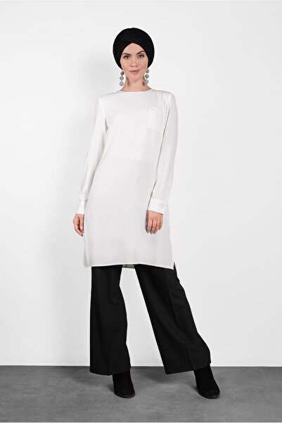 Alvina YANLARI YIRTMAÇLI BASİC  TUNİK 40169