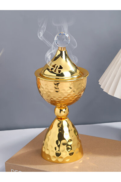 Generic مبخرة معدنية فاخرة / مبخرة بخور - تصميم مطروق مطلي بالكهرباء