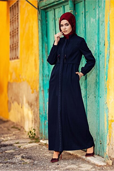 Alvina İŞLEME DETAYLI GİZLİ DÜĞMELİ PARDESÜ 1343