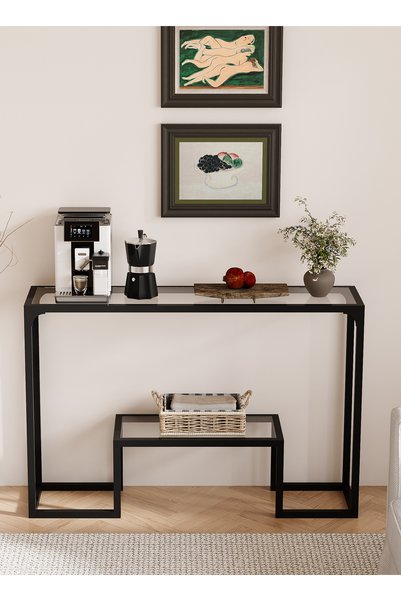VariFurnx 120*30*80cm 3Tier Console Table Sofa Table with Shelf and Entryway Table Couch Hallway Entrance