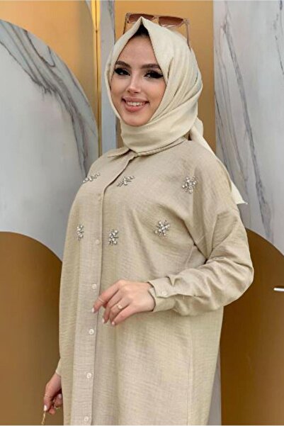 TRENDTESETTÜR Women's Mink Stone-Detail Buttoned Double Pants Suit t 4048