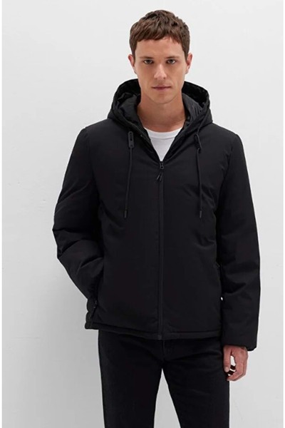 Mavi 0110352 Hooded Inflatable Coat Men's Coat Black