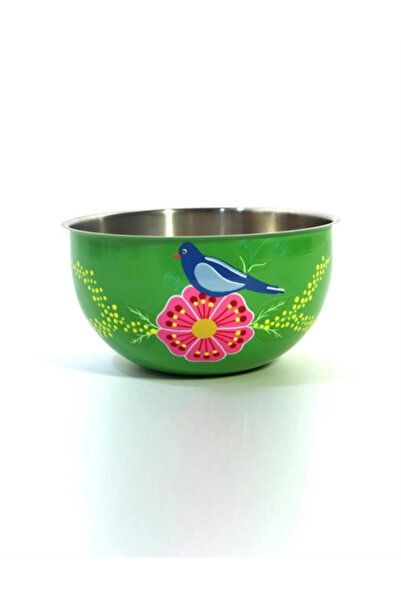 DEDEMİN EMAYELERİ Emaye Kase 24 Cm Yeşil Kuş