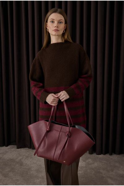 HEQA Geantă Maxi Shopper Roșu Claret