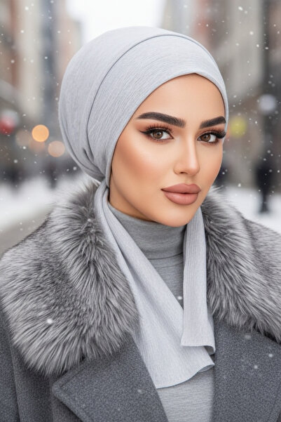 Aişe tesettür Gray Scarf Bonnet