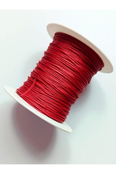Eskişehir hobi sanat 0.8 mm 50 METRE KIRMIZI Renk İnce Paraşüt İpi Makrome Bileklik ipi Kolye Takı Tasarım ipi