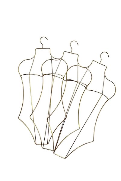 Metaimza Design Store Chest Detailed Body Shaped Metal Swimsuit and Bikini Strap Gold 1 Piece