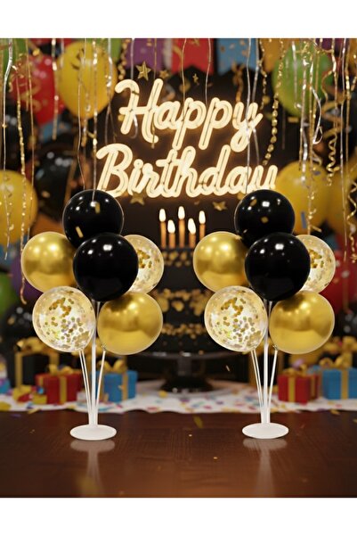 parti kral Balon Süsleme Standı 7 li Çubuklu 2 li Set Ayaklı Standı 14 Adet B...