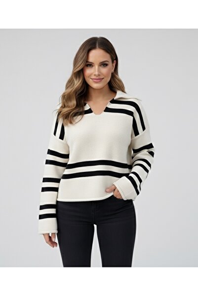 moda mh PULOVER TREND CU GULER POLO CU DUCĂTURI