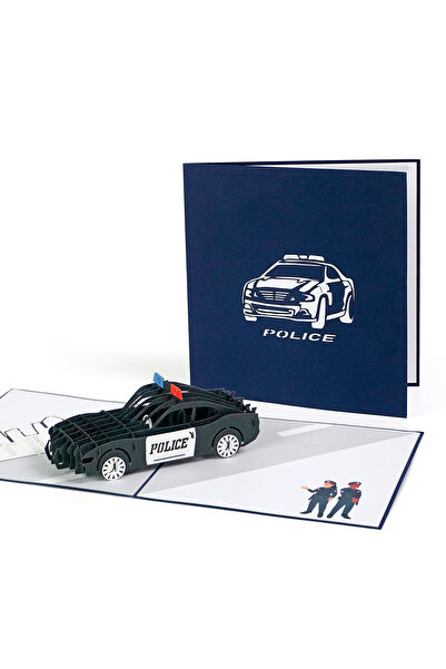 ruh بطاقة تهنئة ثلاثية الأبعاد لسيارة الشرطة - تكريم الأبطال
