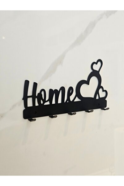 VELUX HOME حامل مفاتيح معدني أنيق مكتوب عليه Home، حامل مفاتيح مزخرف مع 5 خطافات