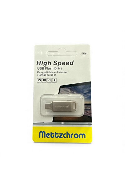 Mettzchrom 128gb Otg Flaş Flash Disk Bellek Usb Ve Type-c Uyumlu Otg Metal