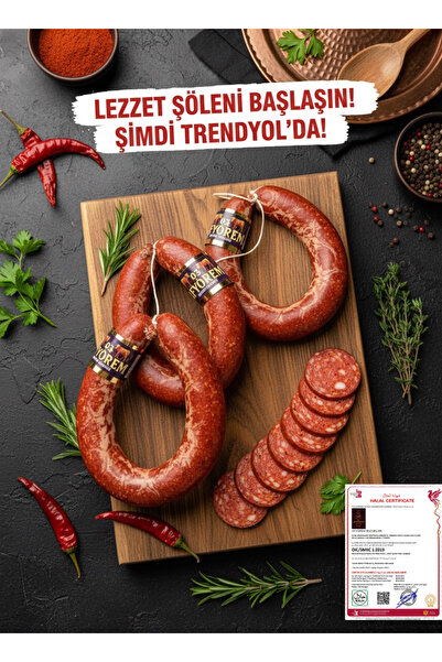 Afyörem Sucukları 2 KG %100 DOĞAL HELAL BELGELİ Hakiki Afyon Kasap Sucuğu