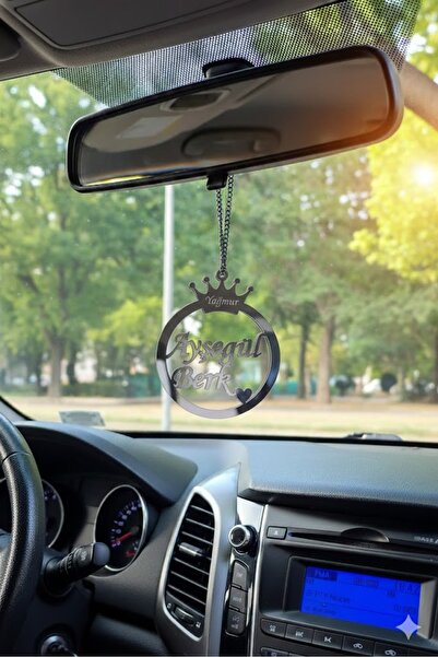 Mio Life Kişiye Özel İsimli Araç Dikiz Ayna Süsü Gümüş