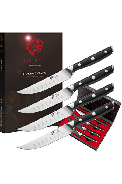 Orient Set of 4 knives, Origin Series, made of German X50 Ultra+stainless steel, 15 cm, blade guard, black